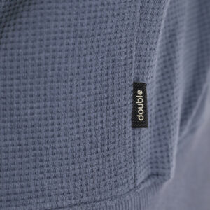 262MTOP-1154 HOODIE IN SPECIAL FABRIC (WAFFLE) STEEL BLUE - Image 6
