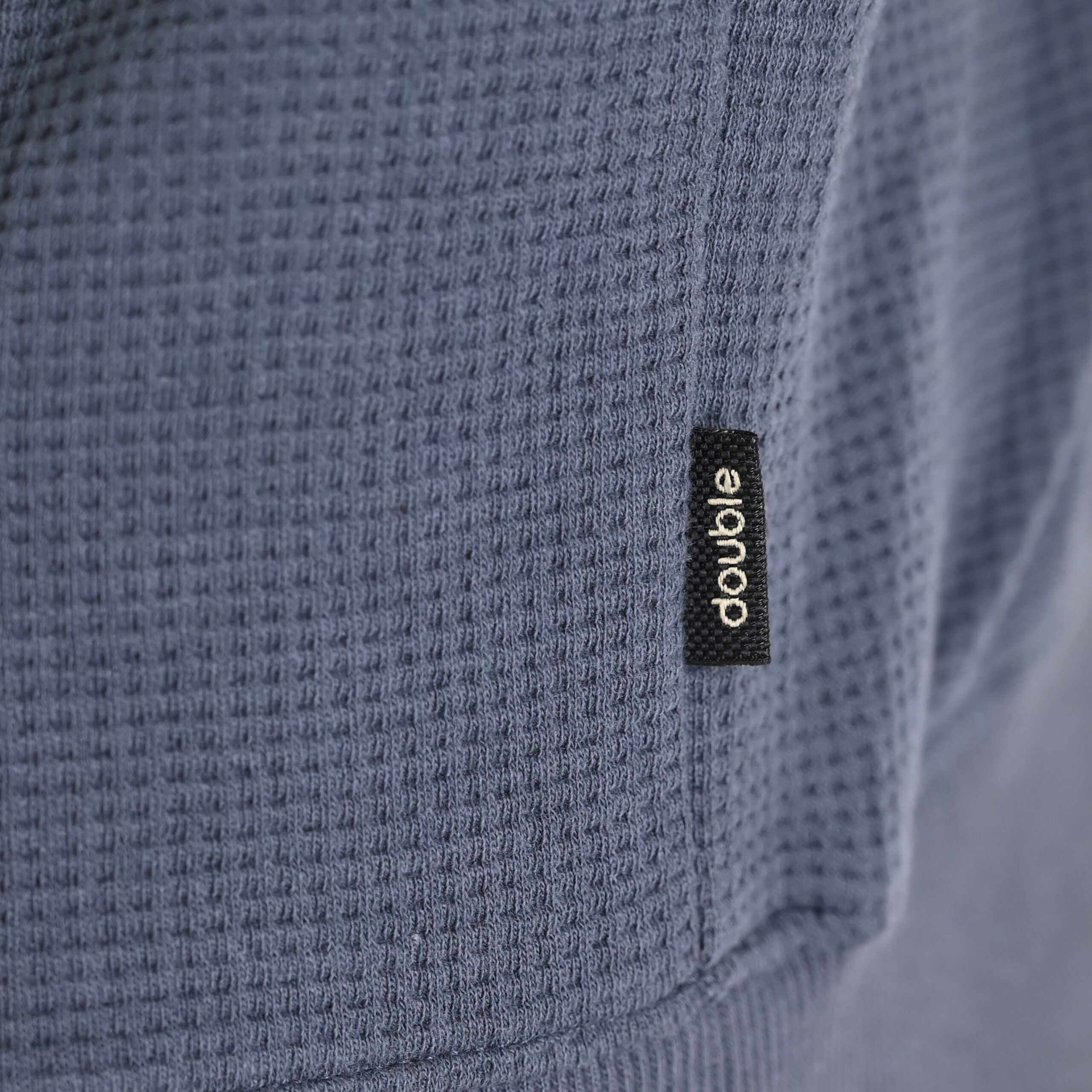 262MTOP-1154 HOODIE IN SPECIAL FABRIC (WAFFLE) STEEL BLUE - Image 6