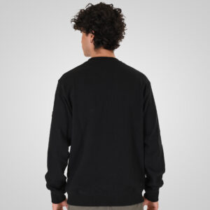 262MTOP-1155 CREWNECK IN SPECIAL FABRIC (WAFFLE) BLACK - Image 4