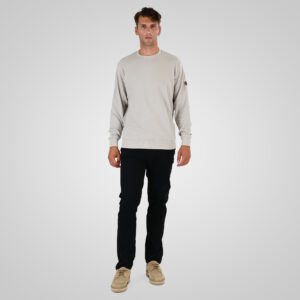 262MTOP-1155 CREWNECK IN SPECIAL FABRIC (WAFFLE) ICE GREY