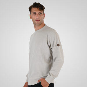 262MTOP-1155 CREWNECK IN SPECIAL FABRIC (WAFFLE) ICE GREY - Image 3