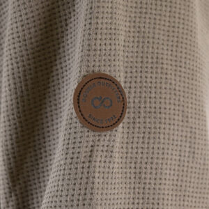 262MTOP-1155 CREWNECK IN SPECIAL FABRIC (WAFFLE) LT TAUPE - Image 5