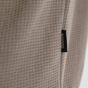 262MTOP-1155 CREWNECK IN SPECIAL FABRIC (WAFFLE) LT TAUPE - Image 6