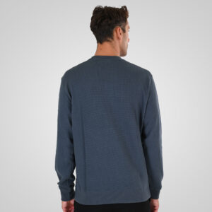 262MTOP-1155 CREWNECK IN SPECIAL FABRIC (WAFFLE) STEEL BLUE - Image 4