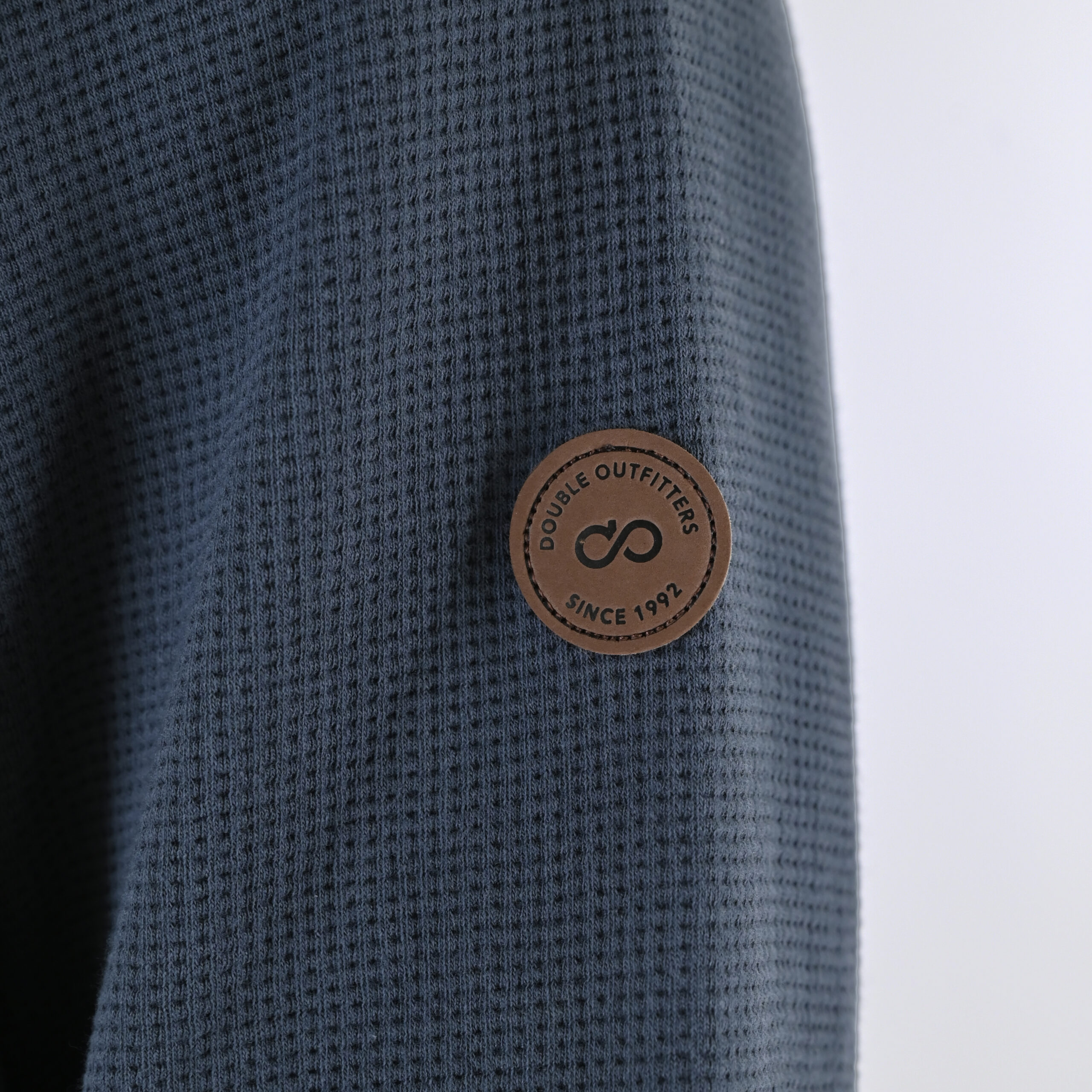 262MTOP-1155 CREWNECK IN SPECIAL FABRIC (WAFFLE) STEEL BLUE - Image 5