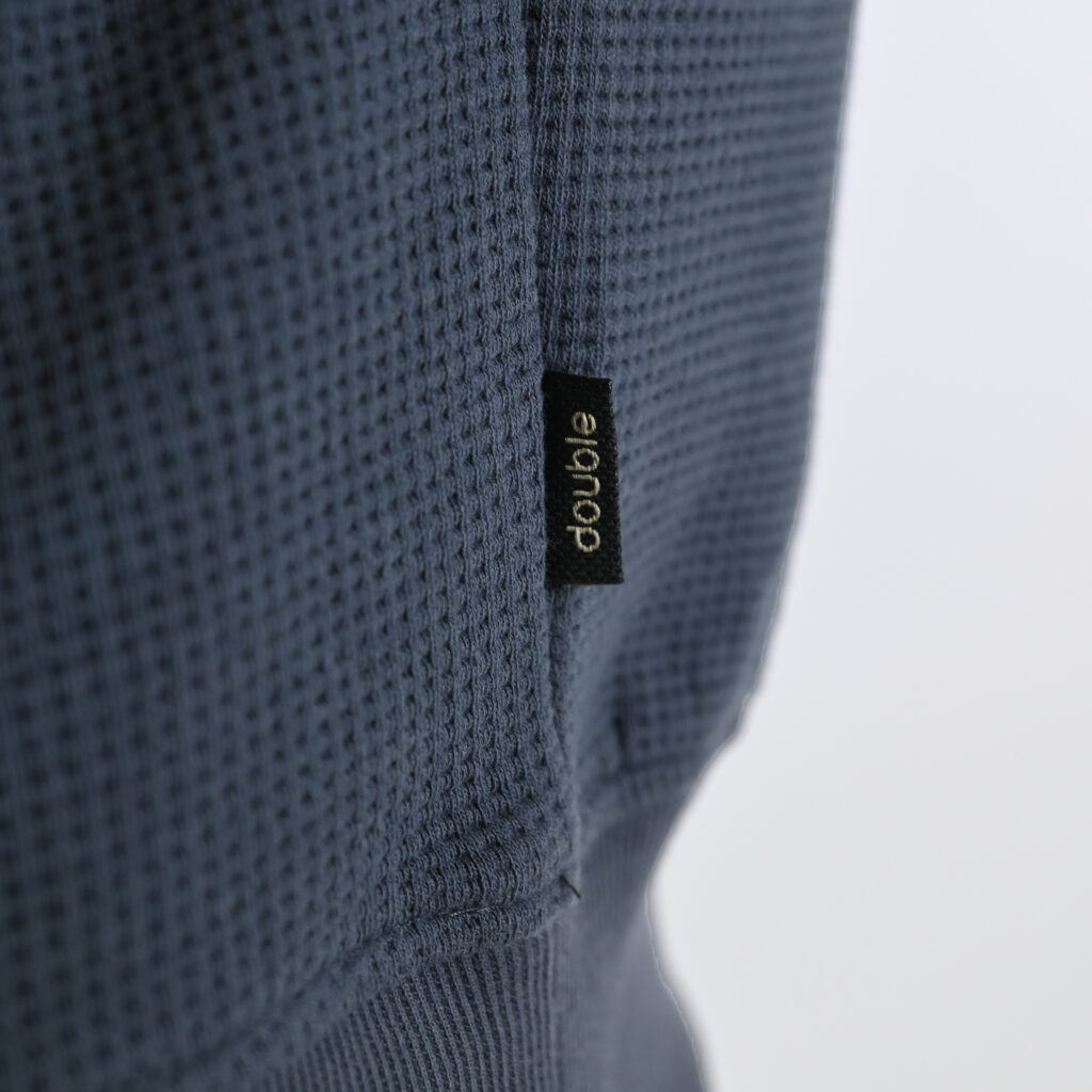 262MTOP-1155 CREWNECK IN SPECIAL FABRIC (WAFFLE) STEEL BLUE