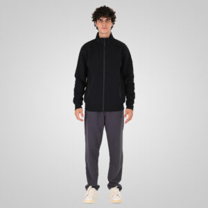 262MTOP-1158 FULL-ZIP WITH STAND-UP COLLAR (INTERLOCK) BLACK