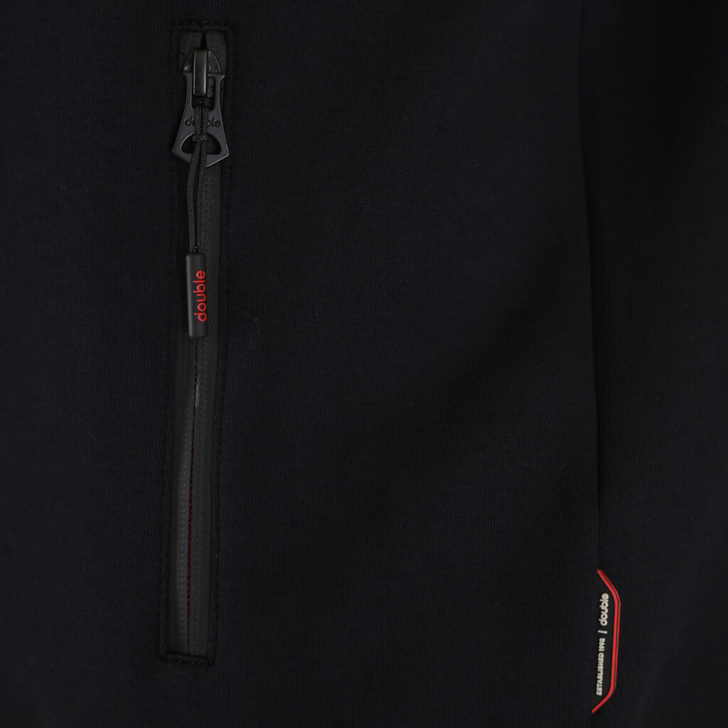 262MTOP-1158 FULL-ZIP WITH STAND-UP COLLAR (INTERLOCK) BLACK
