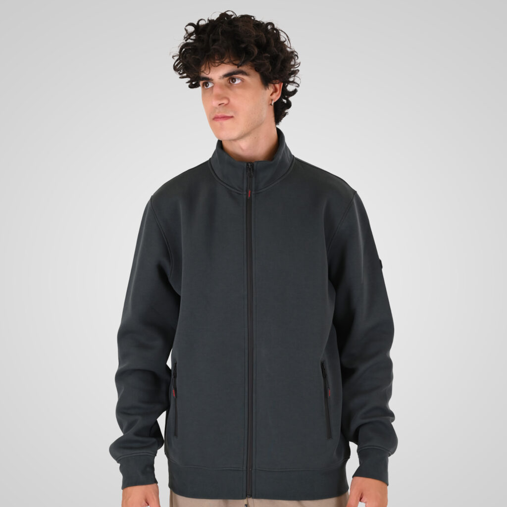 262MTOP-1158 FULL-ZIP WITH STAND-UP COLLAR (INTERLOCK) SHADOW GREEN