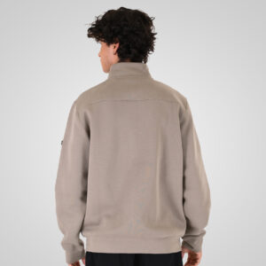 262MTOP-1158 FULL-ZIP WITH STAND-UP COLLAR (INTERLOCK) SMOKE BEIGE - Image 4