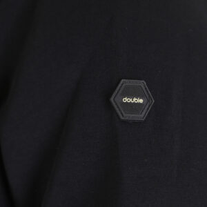 262MTOP-1160 FULL-ZIP HOODIE WITH CHEST POCKET AND THIN HIGH DENSITY PRINT (INTERLOCK) BLACK - Image 5