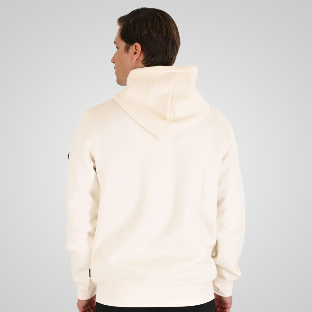 262MTOP-1160 FULL-ZIP HOODIE WITH CHEST POCKET AND THIN HIGH DENSITY PRINT (INTERLOCK) POLAR WHITE