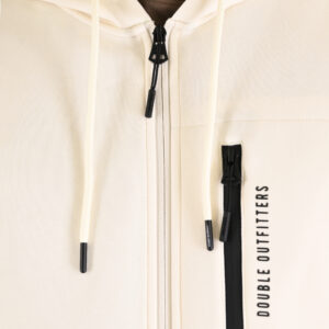 262MTOP-1160 FULL-ZIP HOODIE WITH CHEST POCKET AND THIN HIGH DENSITY PRINT (INTERLOCK) POLAR WHITE - Image 6