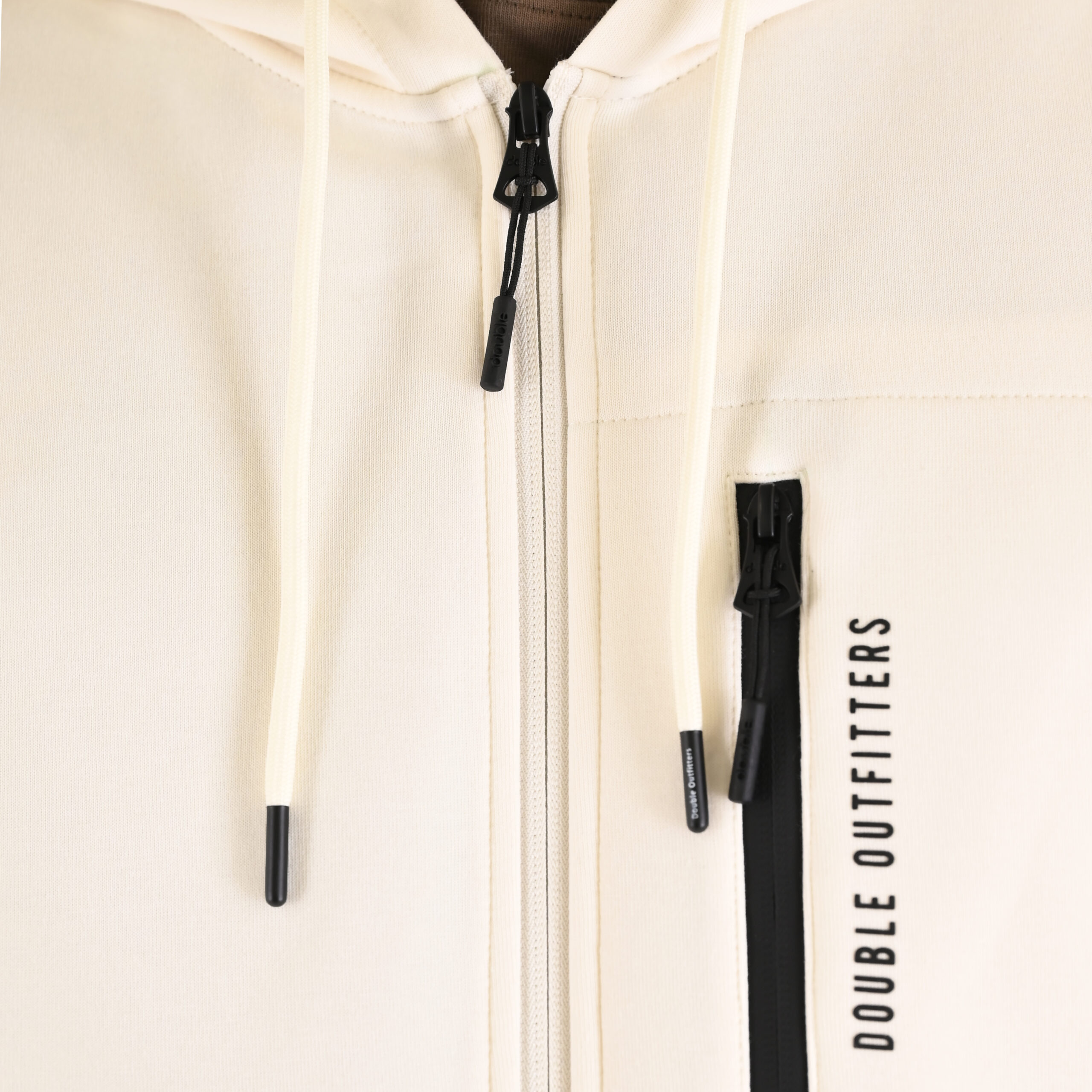 262MTOP-1160 FULL-ZIP HOODIE WITH CHEST POCKET AND THIN HIGH DENSITY PRINT (INTERLOCK) POLAR WHITE - Image 6