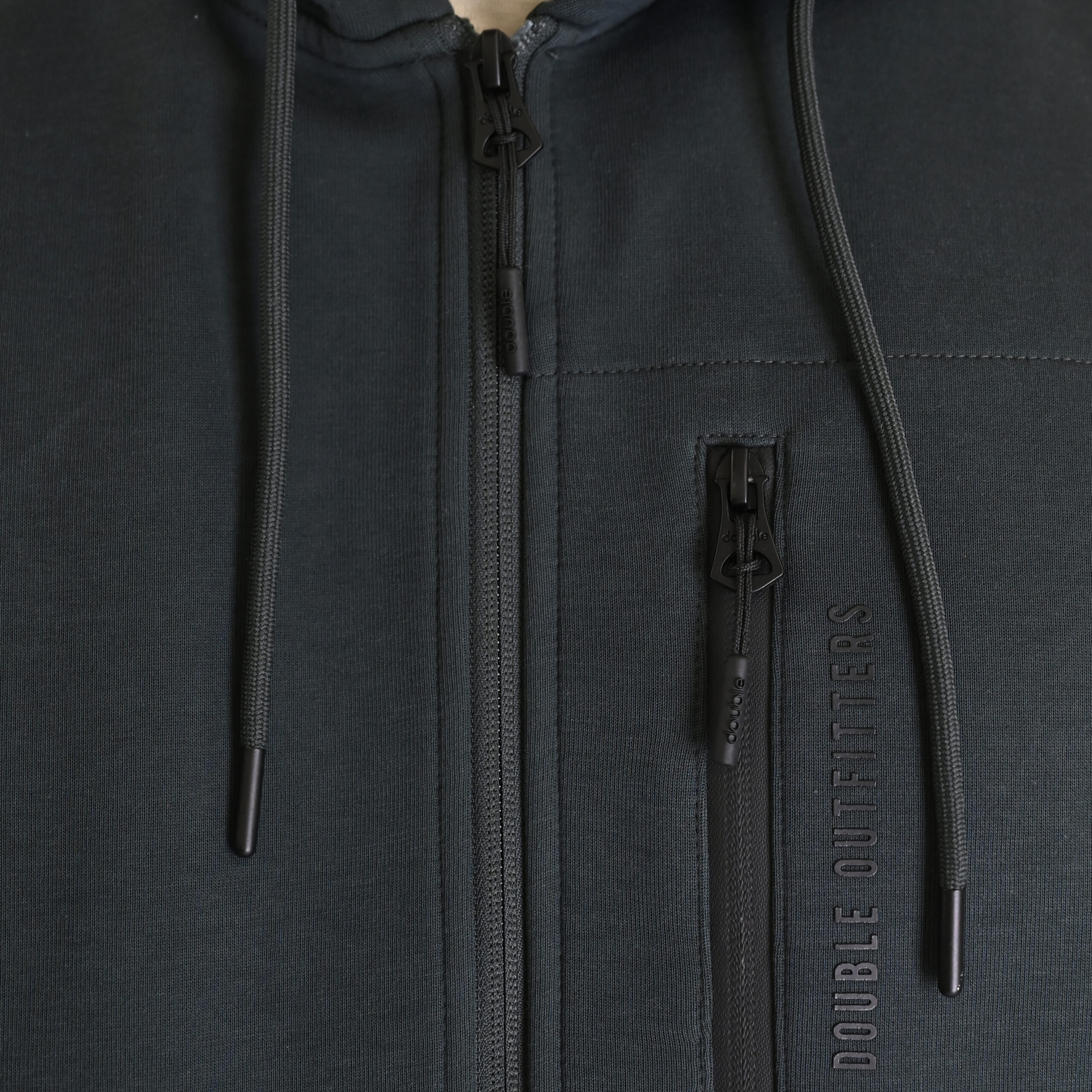 262MTOP-1160 FULL-ZIP HOODIE WITH CHEST POCKET AND THIN HIGH DENSITY PRINT (INTERLOCK) SHADOW GREEN - Image 6