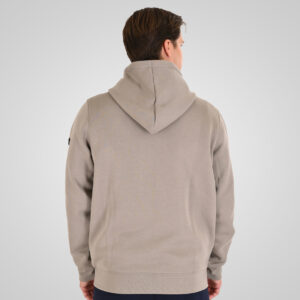 262MTOP-1160 FULL-ZIP HOODIE WITH CHEST POCKET AND THIN HIGH DENSITY PRINT (INTERLOCK) SMOKE BEIGE - Image 4