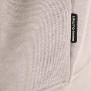 262MTOP-1160 FULL-ZIP HOODIE WITH CHEST POCKET AND THIN HIGH DENSITY PRINT (INTERLOCK) SMOKE BEIGE - Image 7
