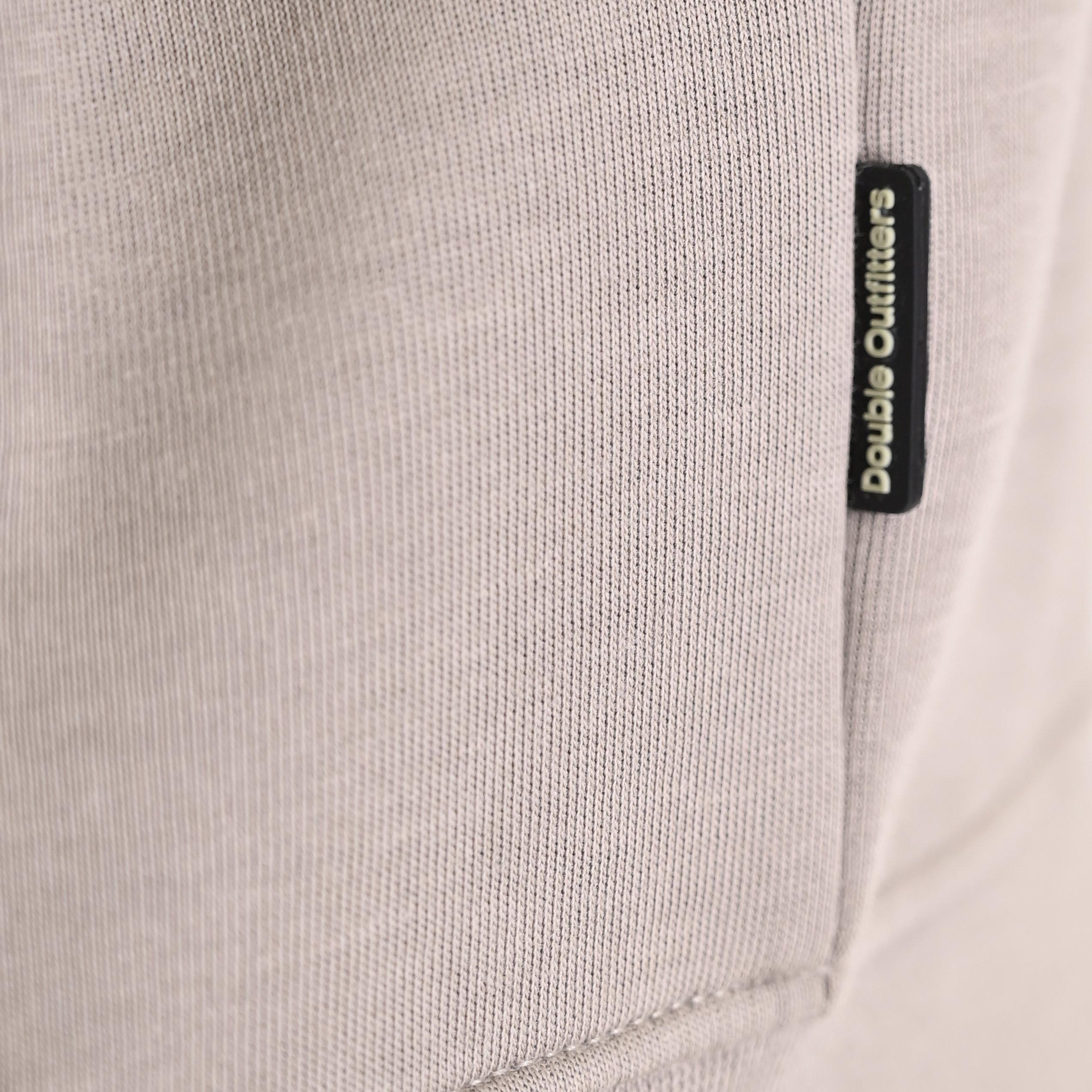 262MTOP-1160 FULL-ZIP HOODIE WITH CHEST POCKET AND THIN HIGH DENSITY PRINT (INTERLOCK) SMOKE BEIGE - Image 7