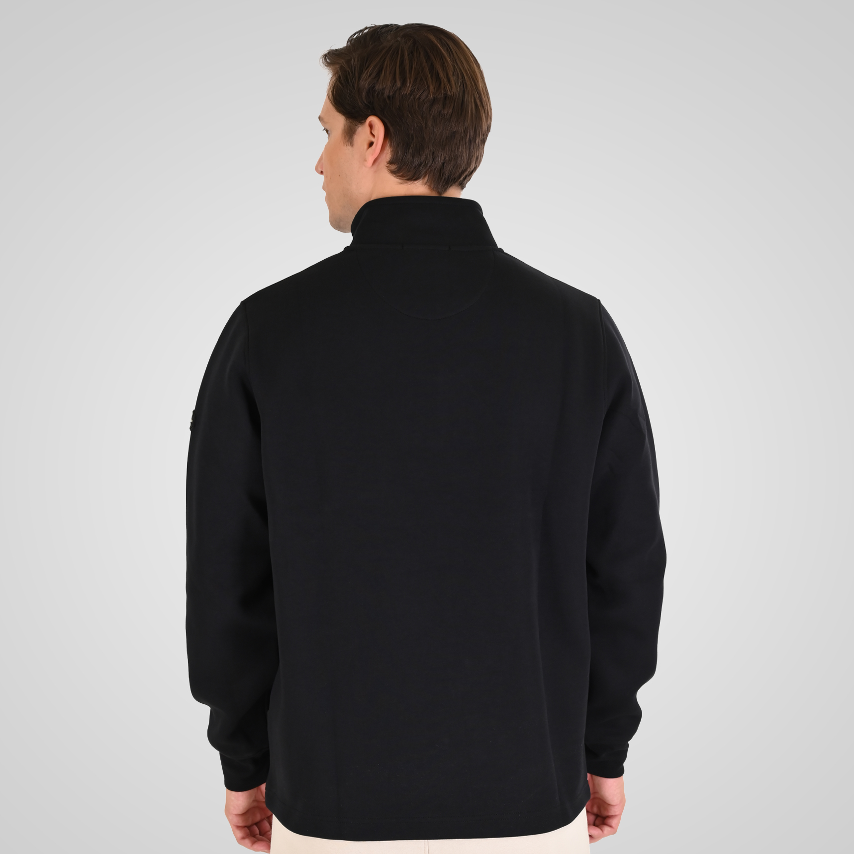 262MTOP-1162 HALF-ZIP WITH STAND-UP COLLAR (INTERLOCK) BLACK - Image 4