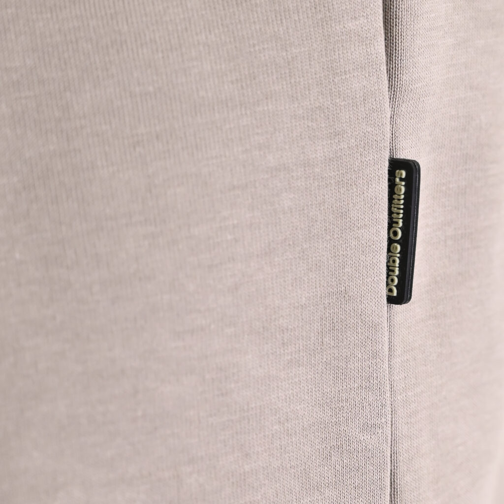 262MTOP-1162 HALF-ZIP WITH STAND-UP COLLAR (INTERLOCK) SMOKE BEIGE