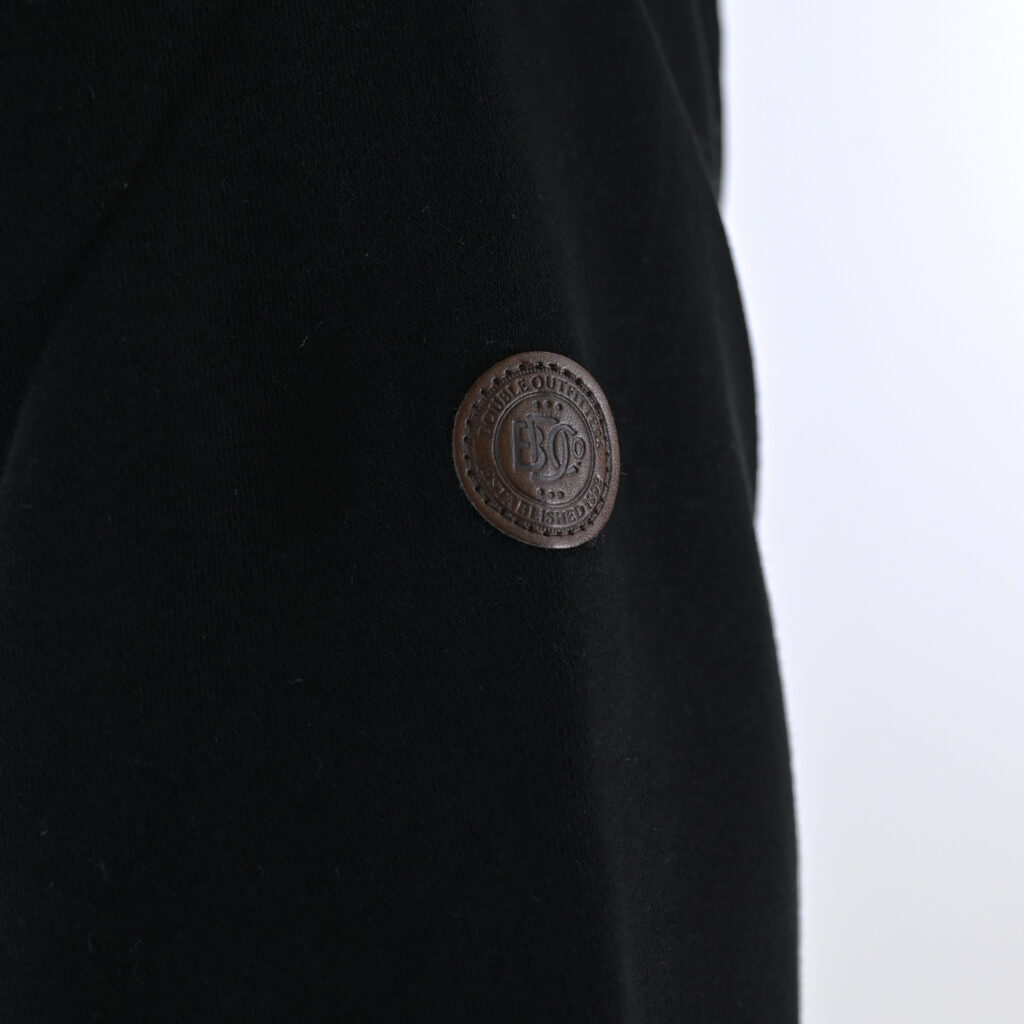 262MTOP-1163 HALF-ZIP WITH STAND-UP COLLAR (BRUSHED FLEECE) BLACK