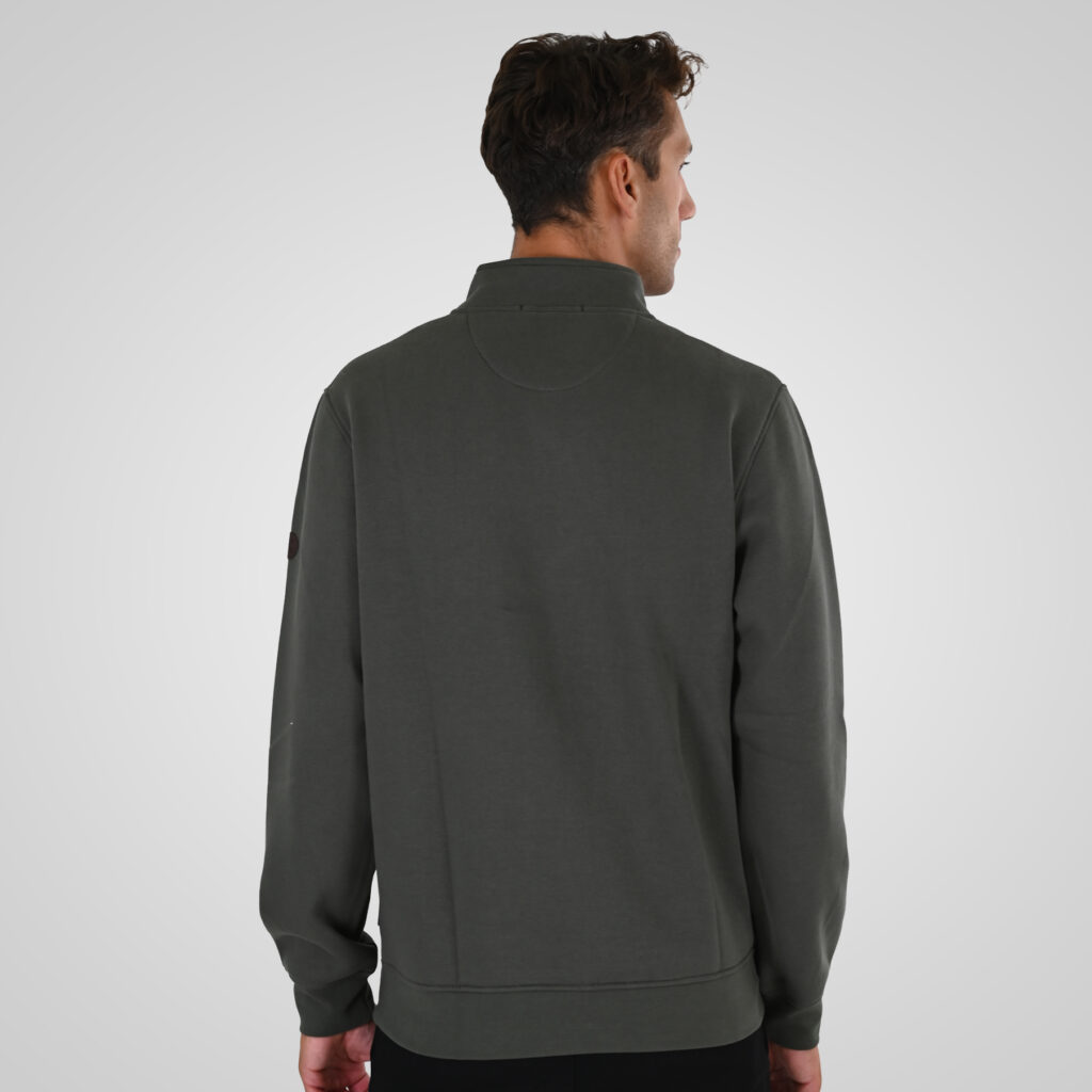 262MTOP-1163 HALF-ZIP WITH STAND-UP COLLAR (BRUSHED FLEECE) KHAKI