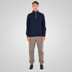 262MTOP-1163 HALF-ZIP WITH STAND-UP COLLAR (BRUSHED FLEECE) NAVY