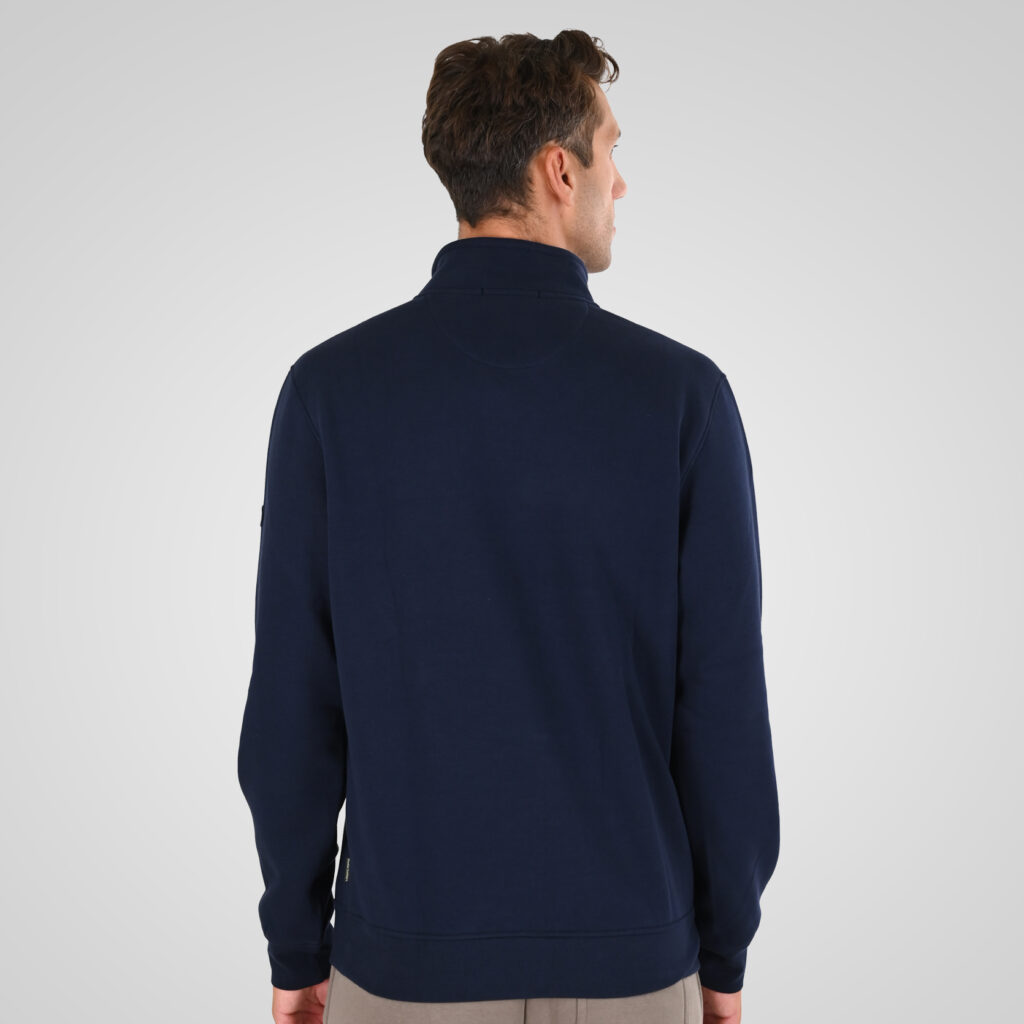 262MTOP-1163 HALF-ZIP WITH STAND-UP COLLAR (BRUSHED FLEECE) NAVY