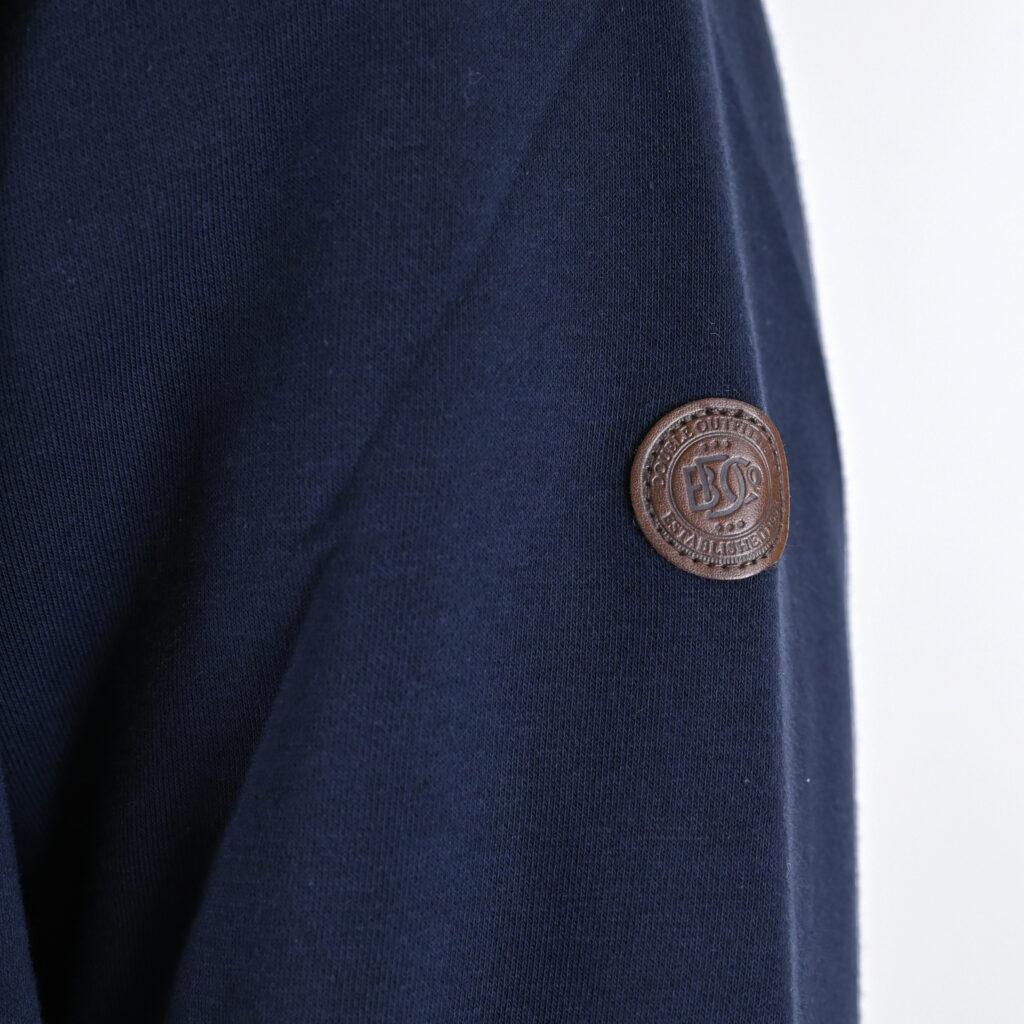 262MTOP-1163 HALF-ZIP WITH STAND-UP COLLAR (BRUSHED FLEECE) NAVY