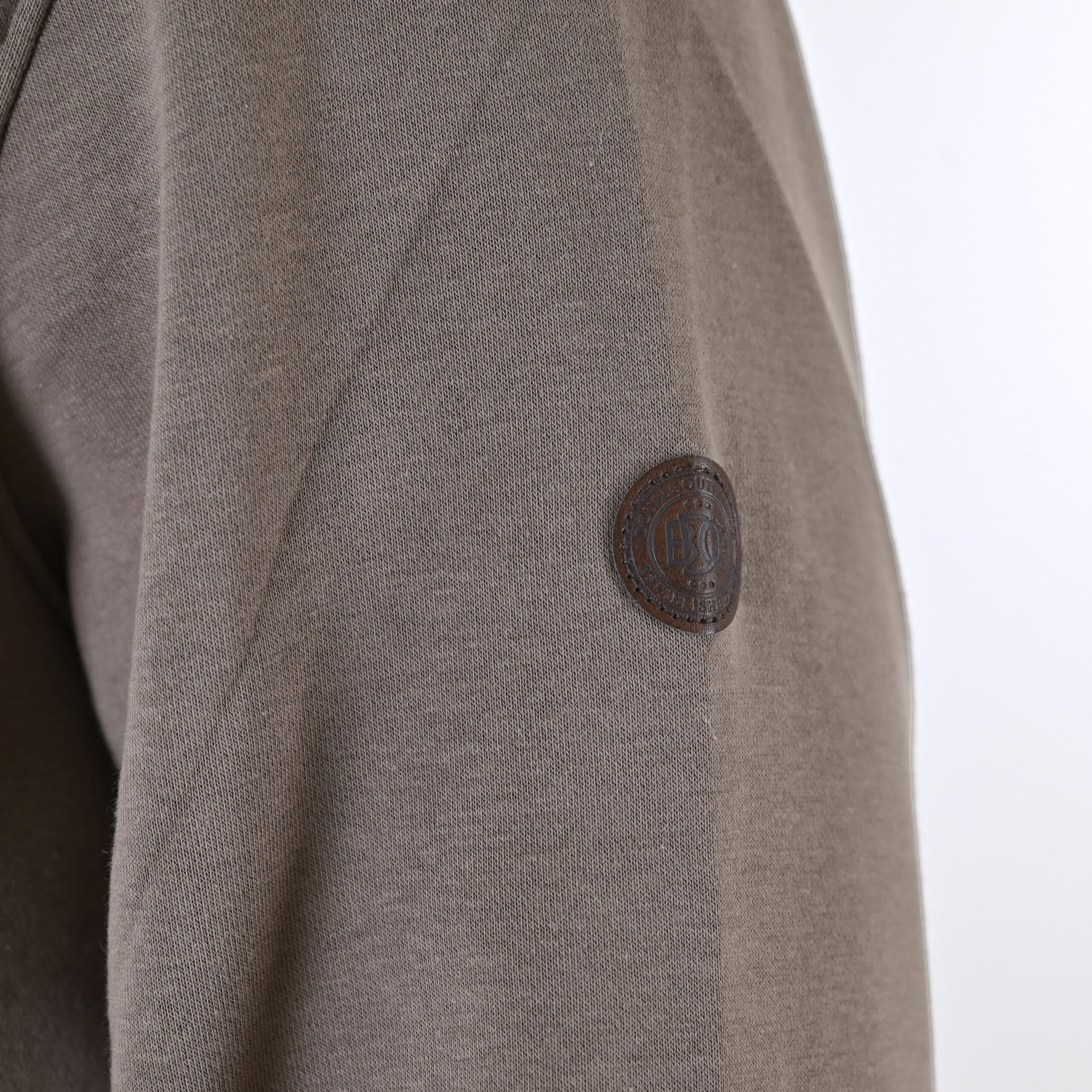262MTOP-1163 HALF-ZIP WITH STAND-UP COLLAR (BRUSHED FLEECE) TAUPE - Image 5