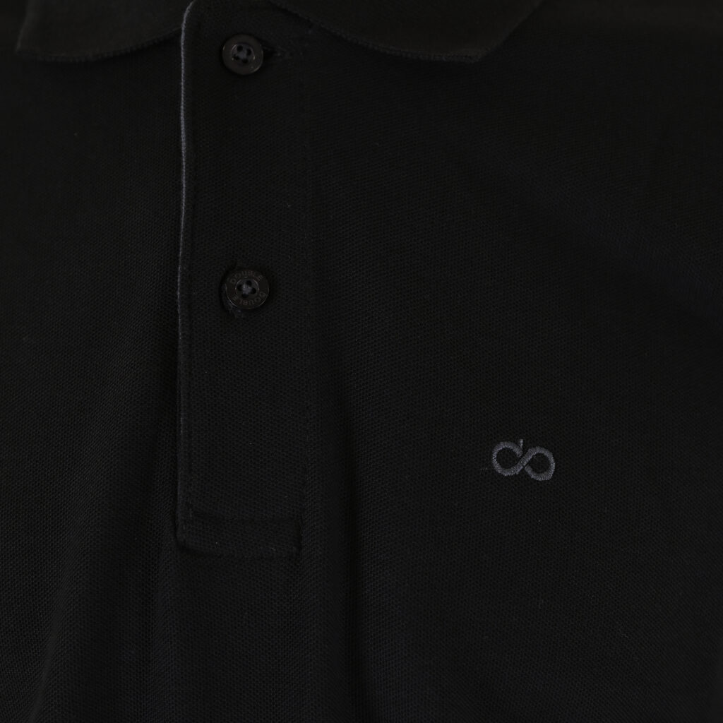 262PS-3097 POLO PIQUE LONGSLEEVE WITH DENSE EMBROIDERY BLACK