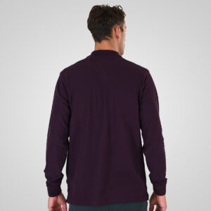 262PS-3097 POLO PIQUE LONGSLEEVE WITH DENSE EMBROIDERY DK RASPBERRY - Image 4