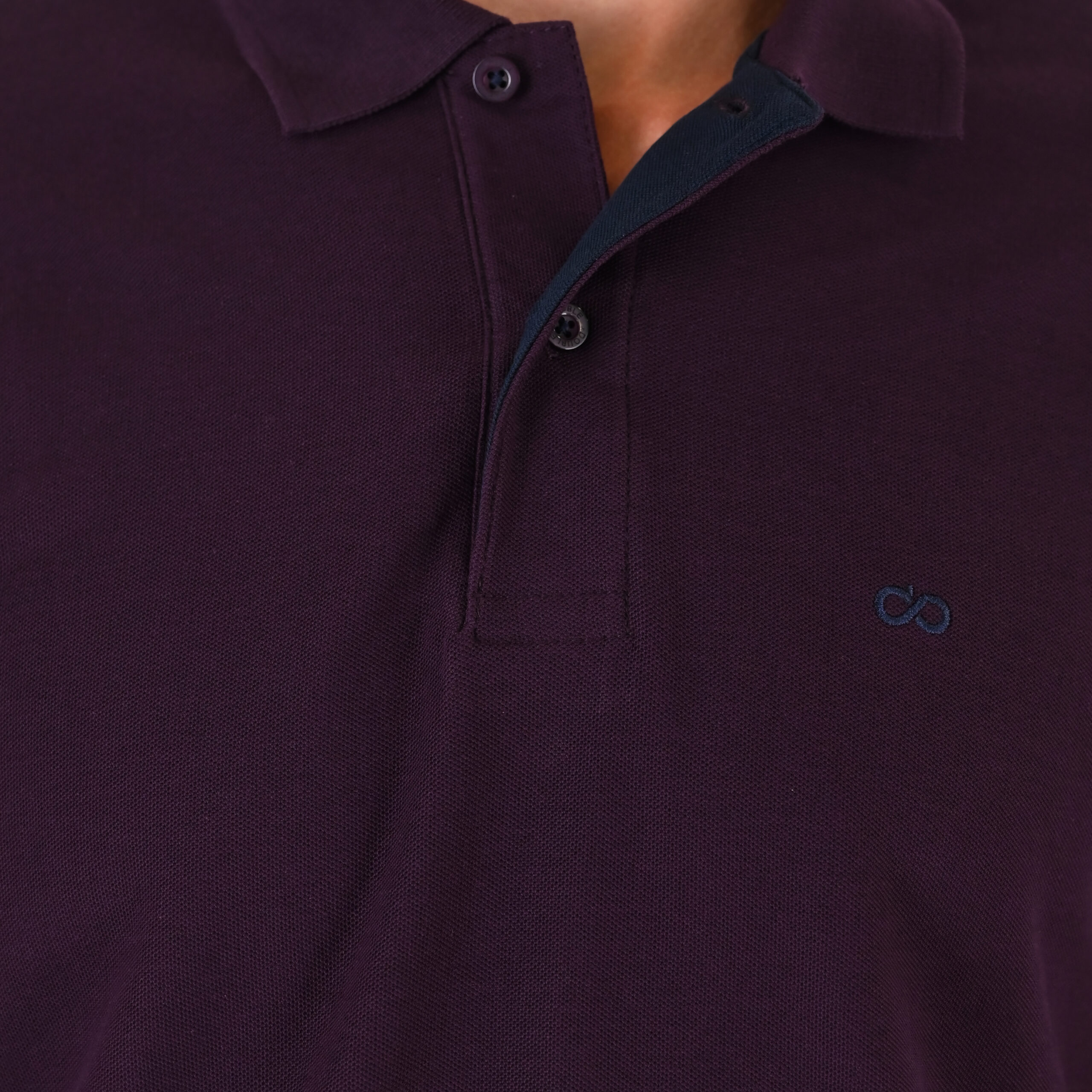 262PS-3097 POLO PIQUE LONGSLEEVE WITH DENSE EMBROIDERY DK RASPBERRY - Image 5