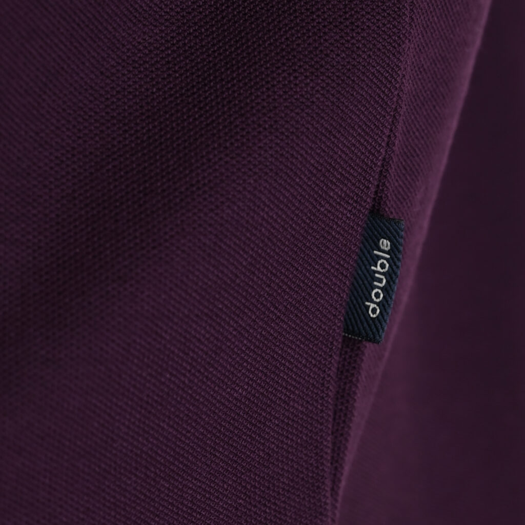 262PS-3097 POLO PIQUE LONGSLEEVE WITH DENSE EMBROIDERY DK RASPBERRY