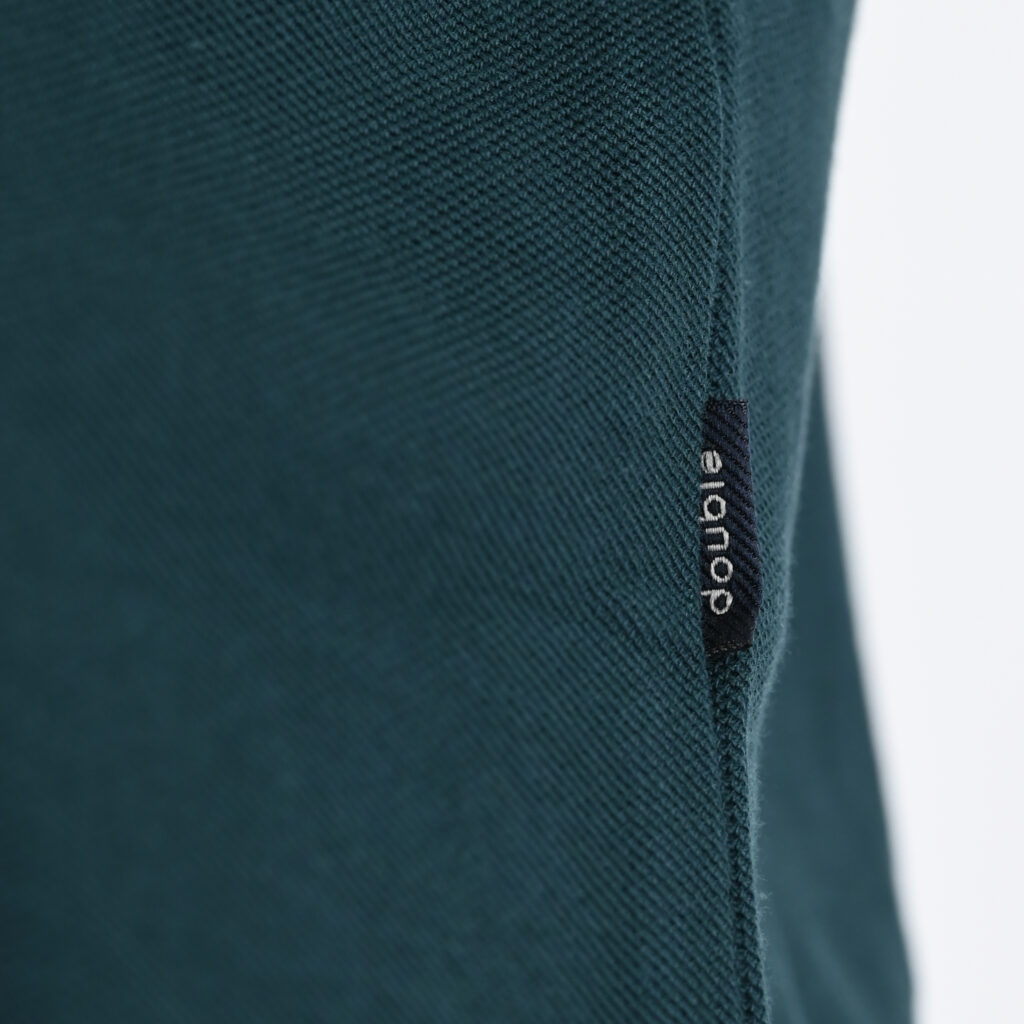 262PS-3097 POLO PIQUE LONGSLEEVE WITH DENSE EMBROIDERY FOREST GREEN