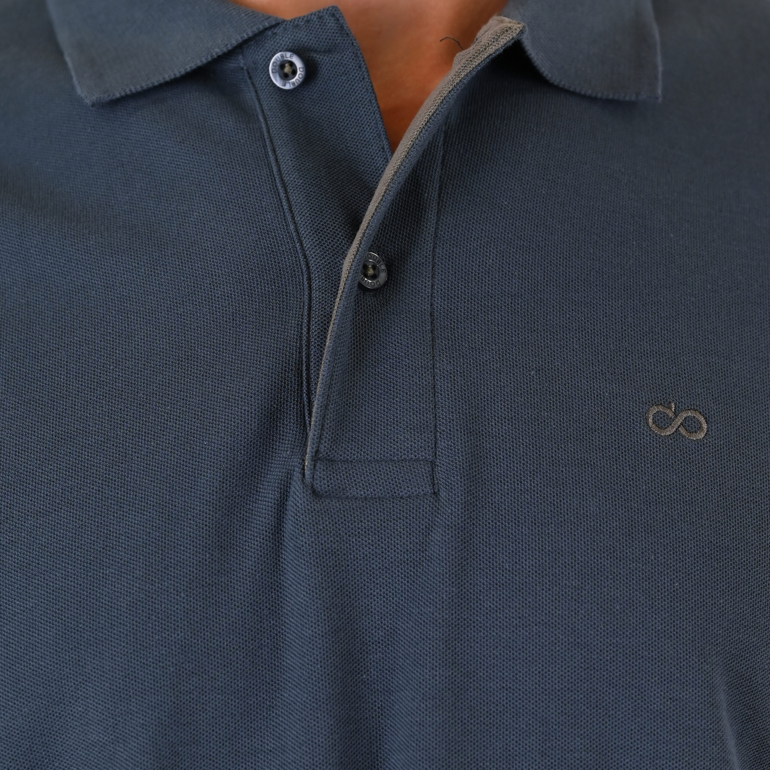 262PS-3097 POLO PIQUE LONGSLEEVE WITH DENSE EMBROIDERY STEEL BLUE - Image 5