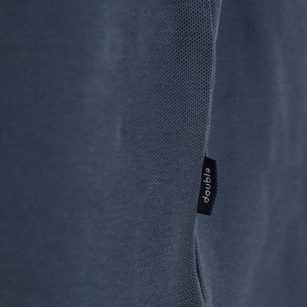 262PS-3097 POLO PIQUE LONGSLEEVE WITH DENSE EMBROIDERY STEEL BLUE