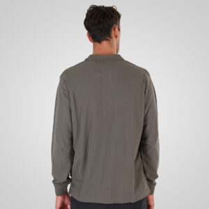 262PS-3097 POLO PIQUE LONGSLEEVE WITH DENSE EMBROIDERY TAUPE - Image 4