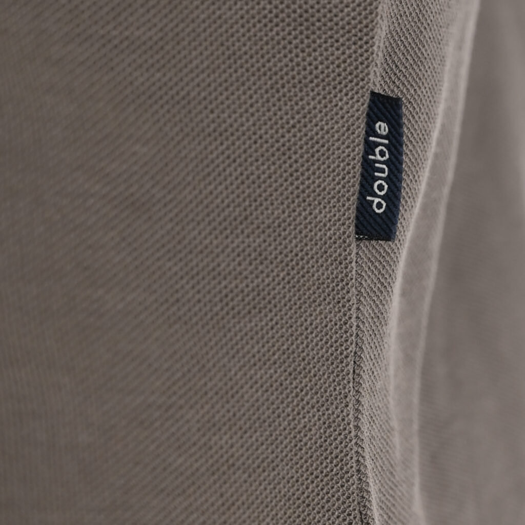 262PS-3097 POLO PIQUE LONGSLEEVE WITH DENSE EMBROIDERY TAUPE