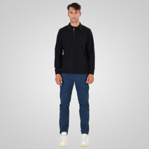 262PS-3098 POLO PIQUE LONGSLEEVE WITH TWO COLORED LAYER HIGH DENSITY PRINT BLACK