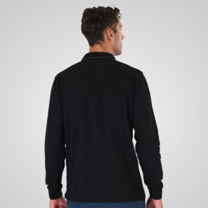262PS-3098 POLO PIQUE LONGSLEEVE WITH TWO COLORED LAYER HIGH DENSITY PRINT BLACK - Image 4