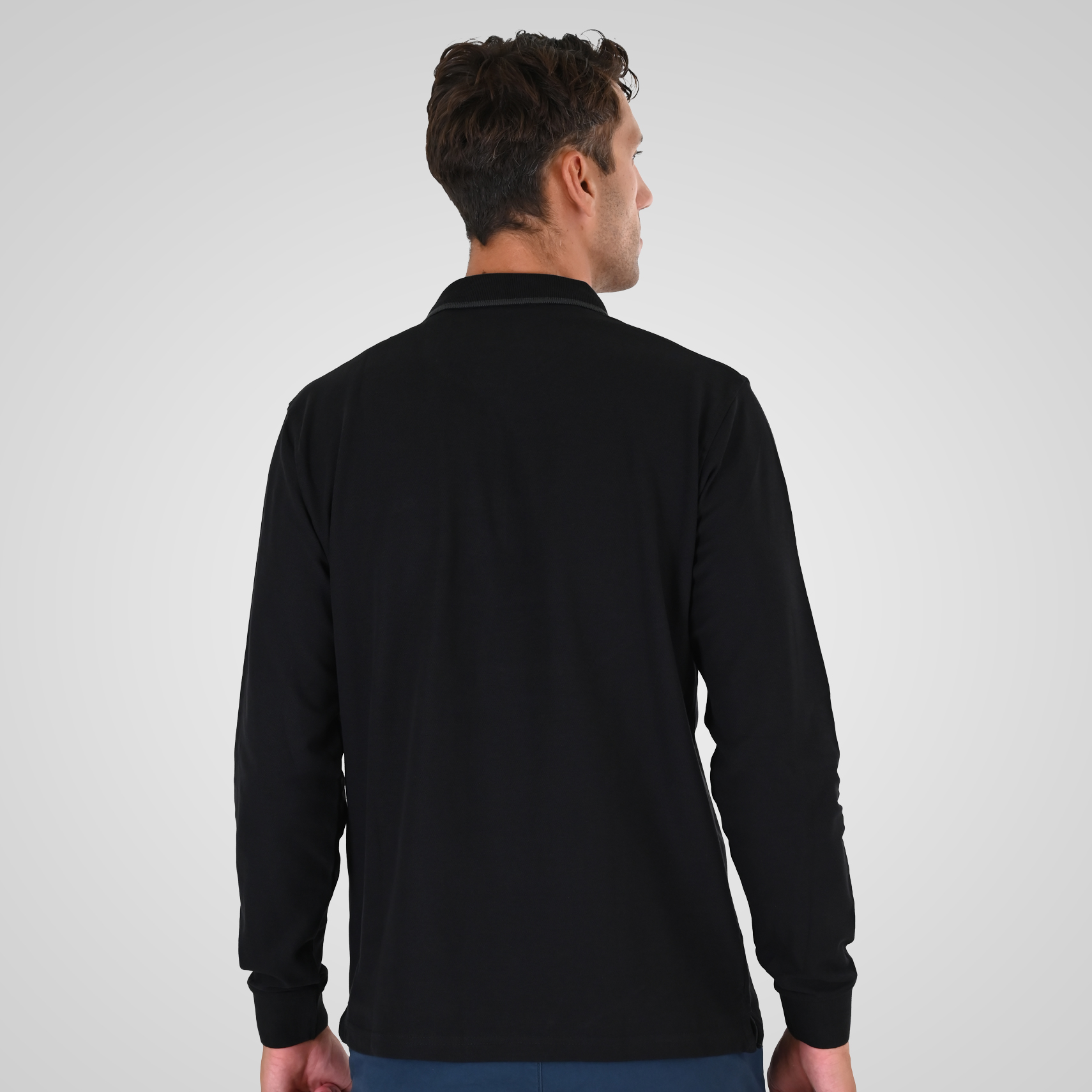 262PS-3098 POLO PIQUE LONGSLEEVE WITH TWO COLORED LAYER HIGH DENSITY PRINT BLACK - Image 4