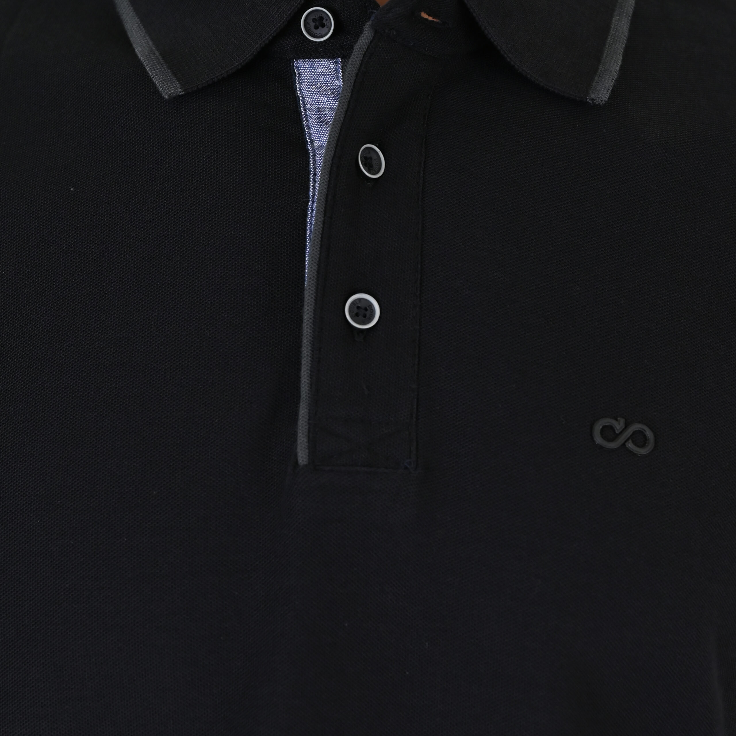 262PS-3098 POLO PIQUE LONGSLEEVE WITH TWO COLORED LAYER HIGH DENSITY PRINT BLACK - Image 5