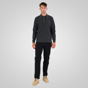 262PS-3098 POLO PIQUE LONGSLEEVE WITH TWO COLORED LAYER HIGH DENSITY PRINT DK KHAKI