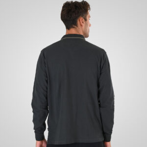 262PS-3098 POLO PIQUE LONGSLEEVE WITH TWO COLORED LAYER HIGH DENSITY PRINT DK KHAKI - Image 4