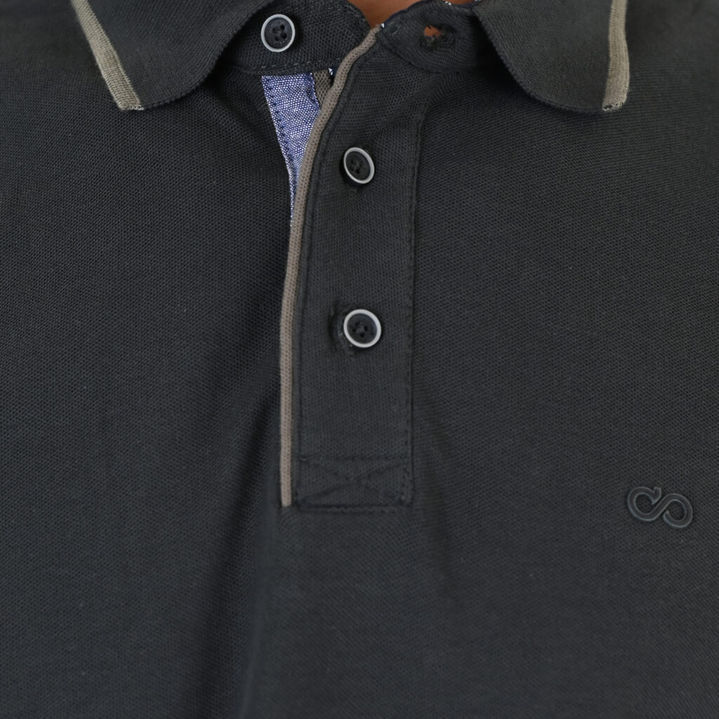 262PS-3098 POLO PIQUE LONGSLEEVE WITH TWO COLORED LAYER HIGH DENSITY PRINT DK KHAKI