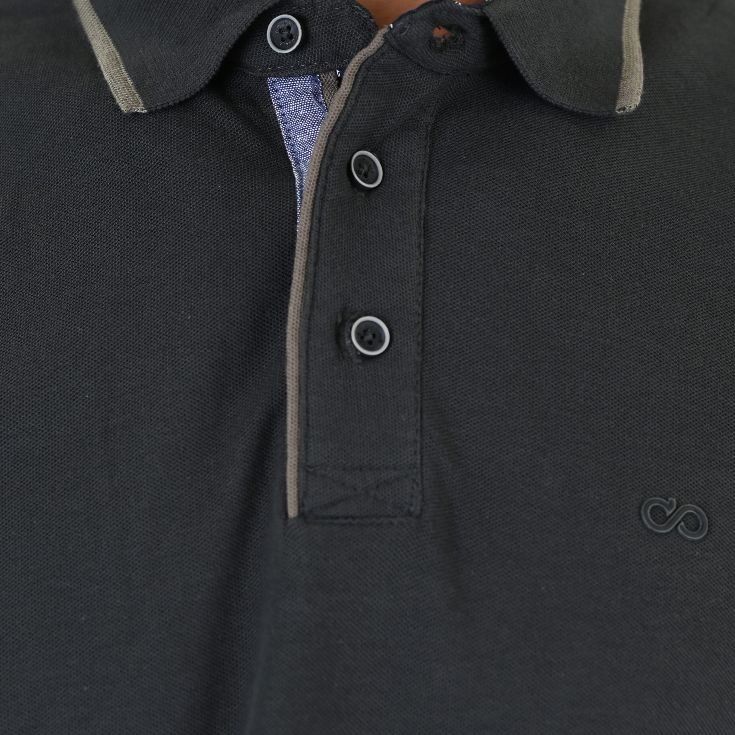 262PS-3098 POLO PIQUE LONGSLEEVE WITH TWO COLORED LAYER HIGH DENSITY PRINT DK KHAKI - Image 5