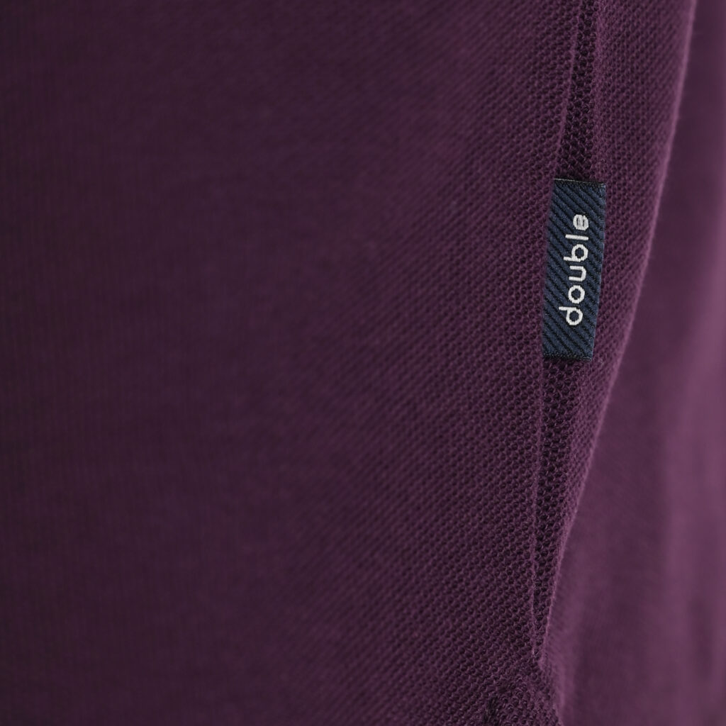 262PS-3098 POLO PIQUE LONGSLEEVE WITH TWO COLORED LAYER HIGH DENSITY PRINT DK RASPBERRY