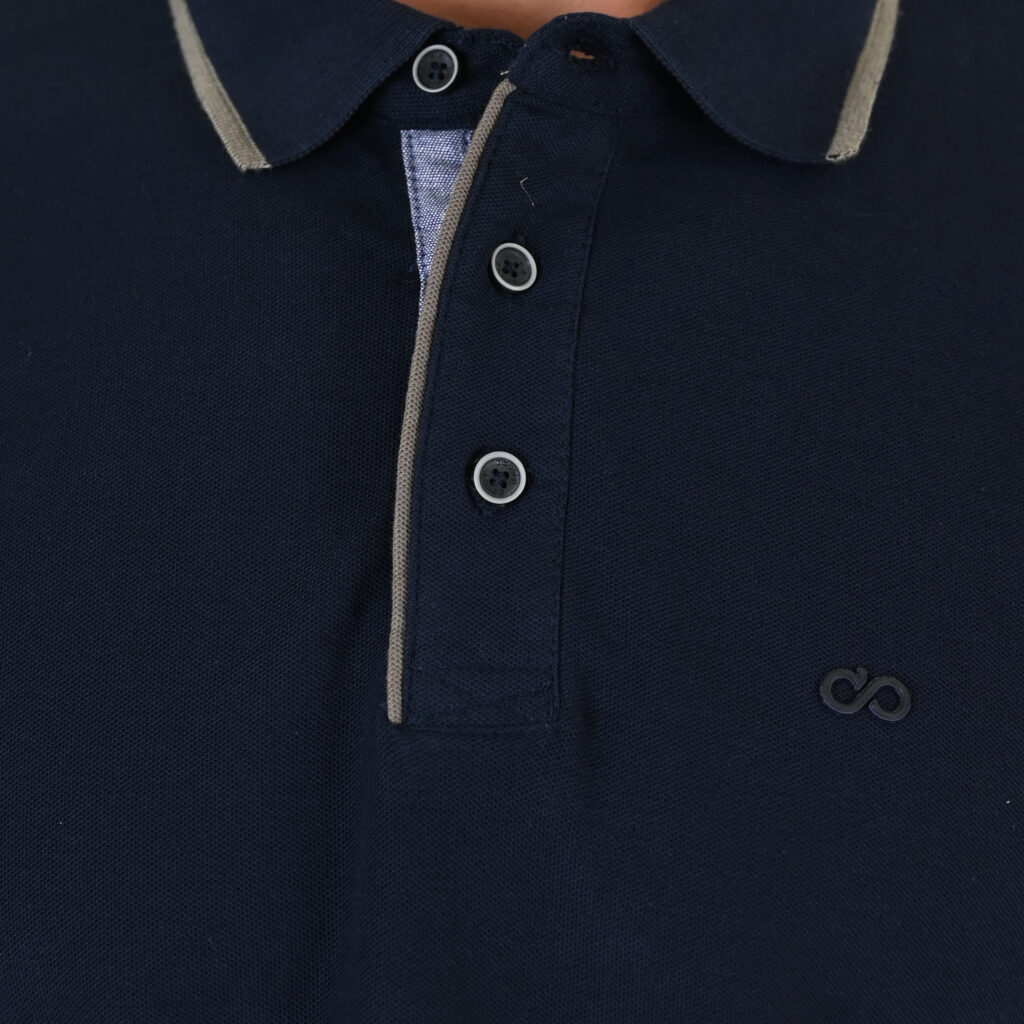 262PS-3098 POLO PIQUE LONGSLEEVE WITH TWO COLORED LAYER HIGH DENSITY PRINT NAVY