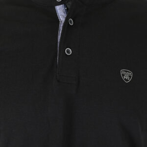 262PS-3099 POLO PIQUE WITH MAO COLLAR LONGSLEEVE AND HIGH DENSITY PRINT BLACK - Image 5